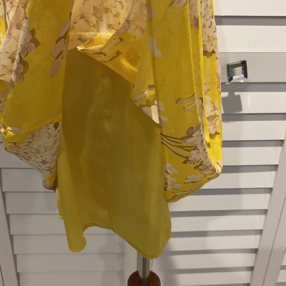 Trina Turk floral lined Dress in a beautiful yellow/ Tan printed fabric. - Picture 7 of 10